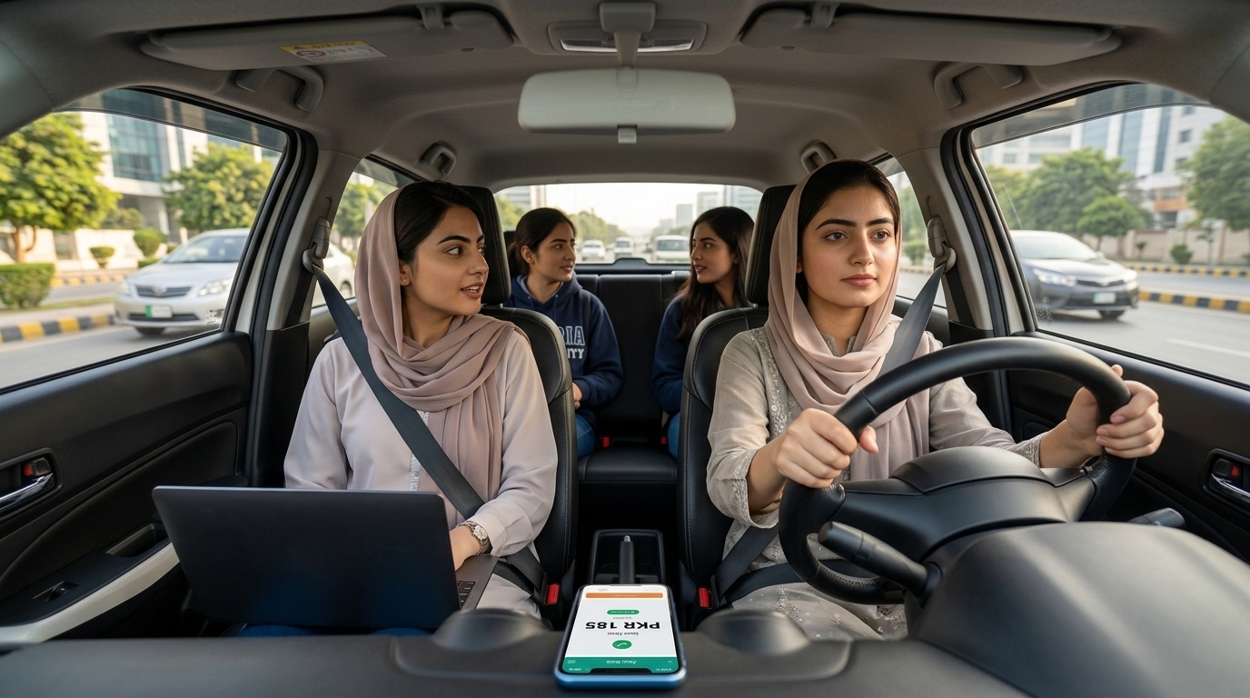 Amina, female driver from Rawalpindi